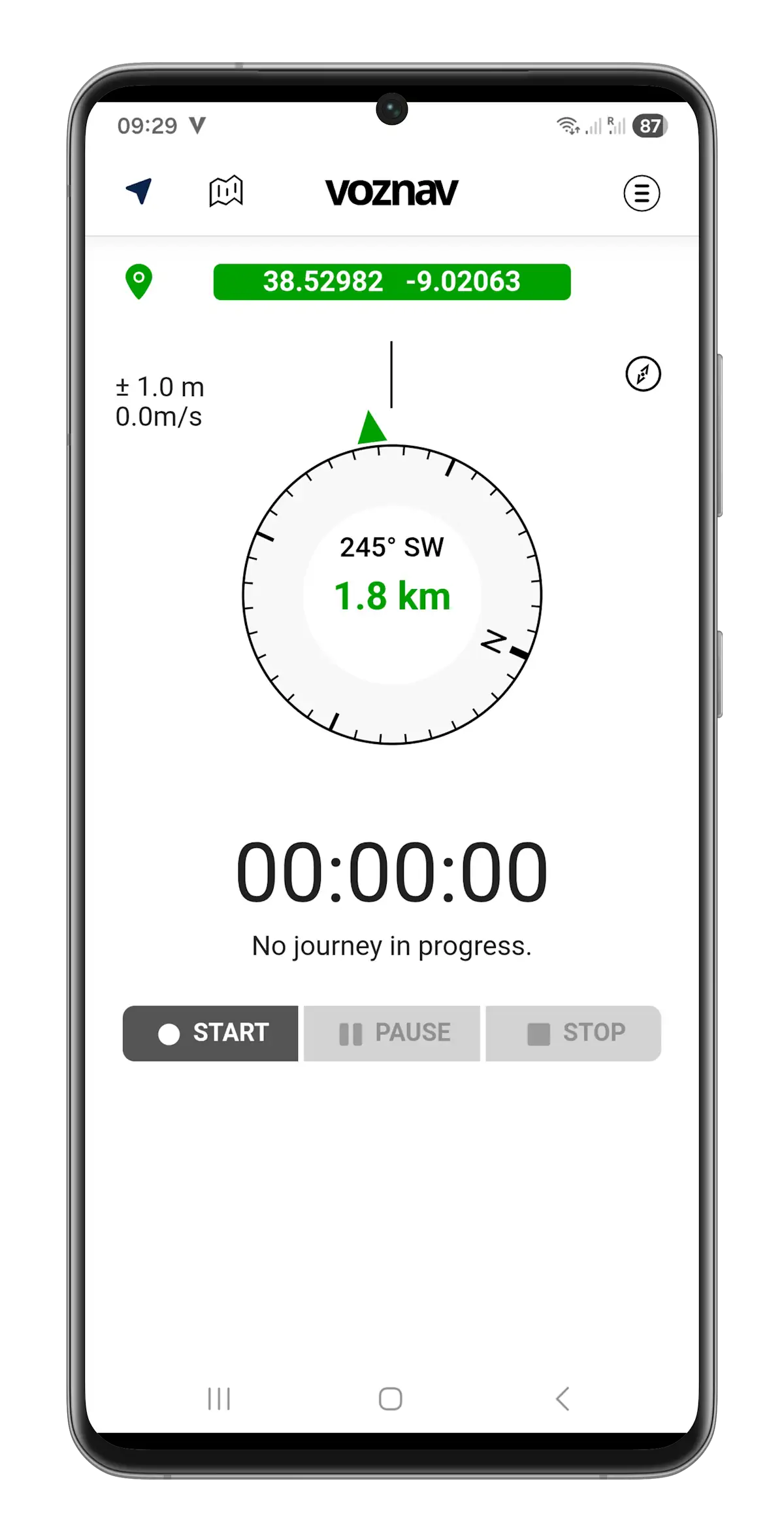 VozNav main navigation page